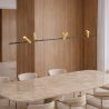 Lustra LED suspendata moderna Senta Bar negru/auriu