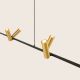 Pendule, Lustre suspendate - Lustra LED suspendata moderna Senta Bar negru/auriu