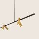 Pendule, Lustre suspendate - Lustra LED suspendata moderna Senta Bar negru/auriu