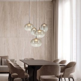 Pendule, Lustre suspendate - Lustra/Pendul LED design decorativ VITRO maro/negru
