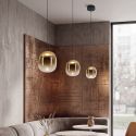 Lustra/Pendul LED design decorativ VITRO auriu/negru