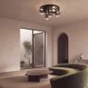 Lustra LED aplicta design decorativ VITRO negru/gri fumuriu