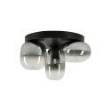 Plafoniera design decorativ VITRO negru/gri fumuriu