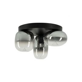 Plafoniera design decorativ VITRO negru/gri fumuriu
