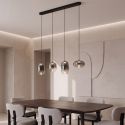 Lustra LED design decorativ VITRO negru/gri fumuriu