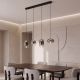 Lustra LED design decorativ VITRO negru/gri fumuriu