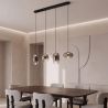 Lustra LED design decorativ VITRO negru/gri fumuriu