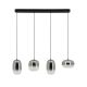 Pendule, Lustre suspendate - Lustra LED design decorativ VITRO negru/gri fumuriu