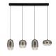 Pendule, Lustre suspendate - Lustra LED design decorativ VITRO negru/gri fumuriu
