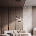 Lustra LED design decorativ VITRO negru/gri fumuriu