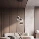 Pendule, Lustre suspendate - Lustra LED design decorativ VITRO negru/gri fumuriu