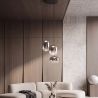 Lustra LED design decorativ VITRO negru/gri fumuriu