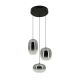Pendule, Lustre suspendate - Lustra LED design decorativ VITRO negru/gri fumuriu