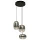 Pendule, Lustre suspendate - Lustra LED design decorativ VITRO negru/gri fumuriu