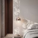 Lustra/Pendul LED design decorativ VITRO gri fumuriu/negru