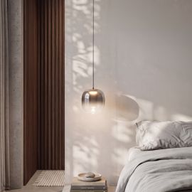 Pendule, Lustre suspendate - Lustra/Pendul LED design decorativ VITRO gri fumuriu/negru