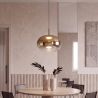 Lustra/Pendul LED design decorativ VITRO auriu/negru
