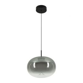 Pendule, Lustre suspendate - Lustra/Pendul LED design decorativ VITRO gri fumuriu/negru