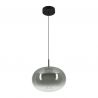 Lustra/Pendul LED design decorativ VITRO gri fumuriu/negru