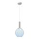 Pendul LED design decorativ LIORA albastru clar/alb