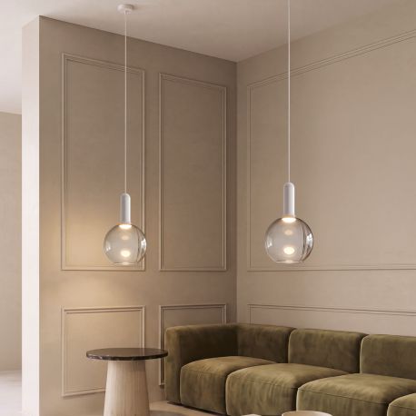 Pendule, Lustre suspendate - Pendul LED design decorativ LIORA gri clar/alb