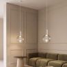 Pendul LED design decorativ LIORA gri clar/alb