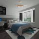 Lustre cu ventilator - Lustra LED cu Ventilator tavan smart sistem TUYA si telecomanda COIN lemn
