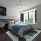 Lustra LED cu Ventilator tavan smart sistem TUYA si telecomanda COIN alb