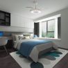 Lustra LED cu Ventilator tavan smart sistem TUYA si telecomanda COIN alb
