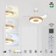 Lustre cu ventilator - Lustra LED cu Ventilator tavan smart sistem TUYA si telecomanda COIN lemn