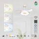 Lustre cu ventilator - Lustra LED cu Ventilator tavan smart sistem TUYA si telecomanda COIN alb
