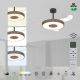 Lustre cu ventilator - Lustra LED cu ventilator si telecomanda COIN M nuc/negru