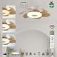 Lustre cu ventilator - Lustra LED cu ventilator si telecomanda FLOWER alb/lemn
