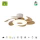 Lustre cu ventilator - Lustra LED cu ventilator si telecomanda FLOWER alb/lemn