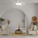 Lustra LED cu ventilator si telecomanda FLOWER alb