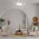 Lustra LED cu ventilator si telecomanda FLOWER alb