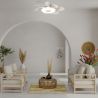 Lustra LED cu ventilator si telecomanda FLOWER alb