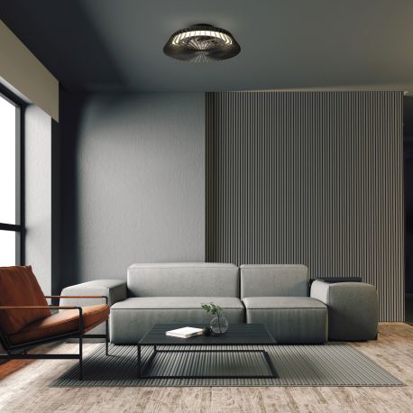 Lustre cu ventilator - Lustra LED cu ventilator si telecomanda Himalaya Mini negru