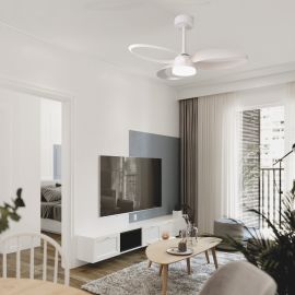 Lustre cu ventilator - Lustra LED cu ventilator si telecomanda INFINITY alb