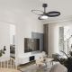 Lustre cu ventilator - Lustra LED cu ventilator si telecomanda INFINITY negru