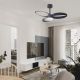 Lustre cu ventilator - Lustra LED cu ventilator si telecomanda INFINITY negru