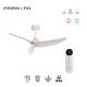 Lustre cu ventilator - Ventilator tavan cu telecomanda IP44 IPANEMA L alb