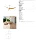 Lustre cu ventilator - Ventilator tavan cu telecomanda IP44 IPANEMA L alb/lemn
