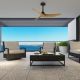 Lustre cu ventilator - Ventilator tavan cu telecomanda IP44 IPANEMA L negru/lemn