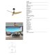 Lustre cu ventilator - Ventilator tavan cu telecomanda IP44 IPANEMA L negru/lemn
