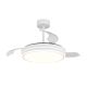 Lustre cu ventilator - Lustra LED cu ventilator si telecomanda LUNA S alba