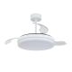 Lustre cu ventilator - Lustra LED cu ventilator si telecomanda LUNA S alba