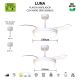 Lustre cu ventilator - Lustra LED cu ventilator si telecomanda LUNA S alba