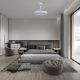 Lustre cu ventilator - Lustra LED cu ventilator si telecomanda LUNA M alba