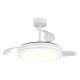 Lustre cu ventilator - Lustra LED cu ventilator si telecomanda LUNA M alba